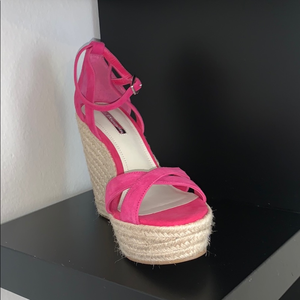 Hot pink wedges